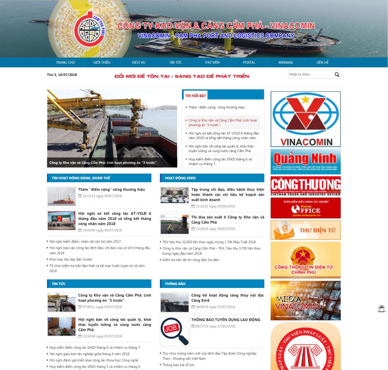 Thiết kế website Công ty Kho Vận & Cảng Cẩm Phả