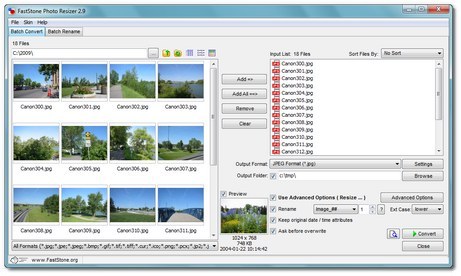 Phần mềm chỉnh sửa ảnh hàng loạt (cắt, nén, đóng dấu, đổi tên…) Faststone Photo Resizer