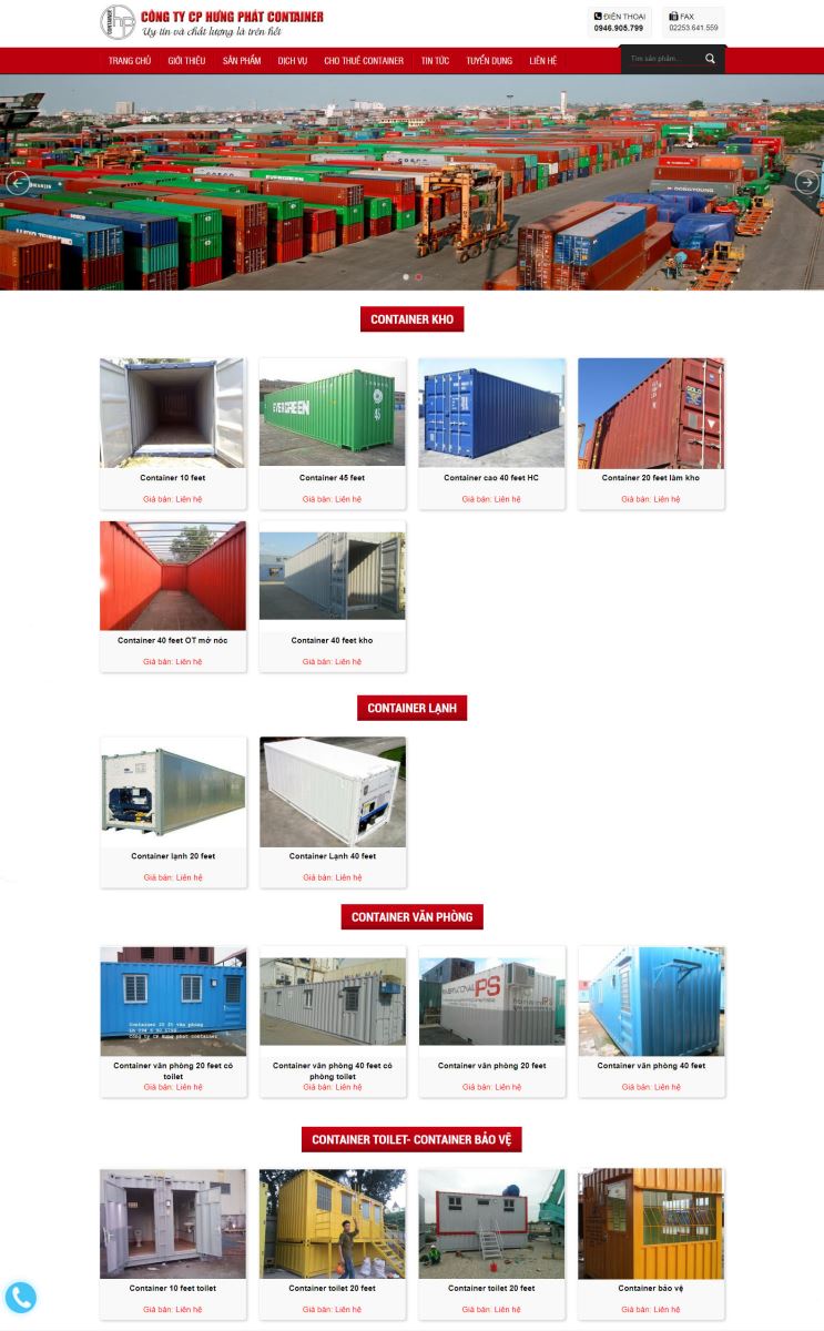 website công ty CP Hưng Phát container