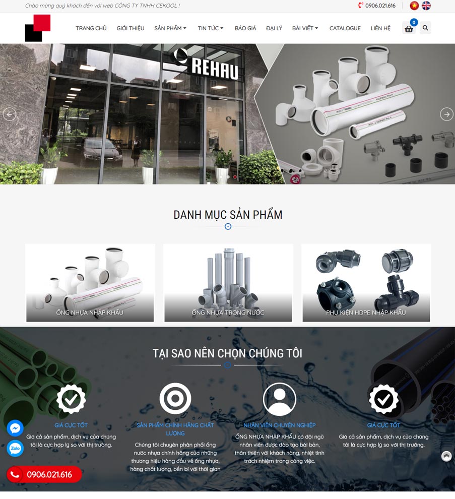 Thiết kế web Ống Nhựa Nhập Khẩu