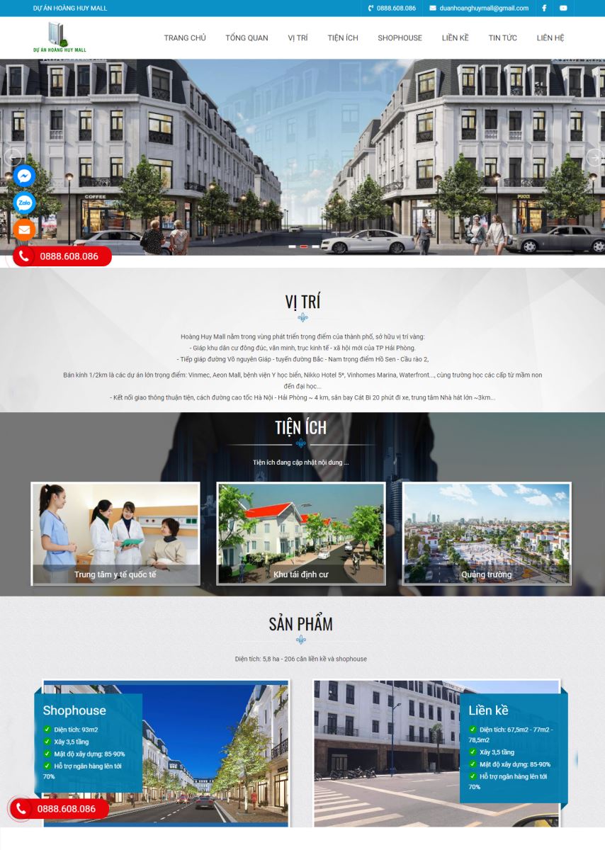 Thiết kế website Dự Án Hoàng Huy Mall   