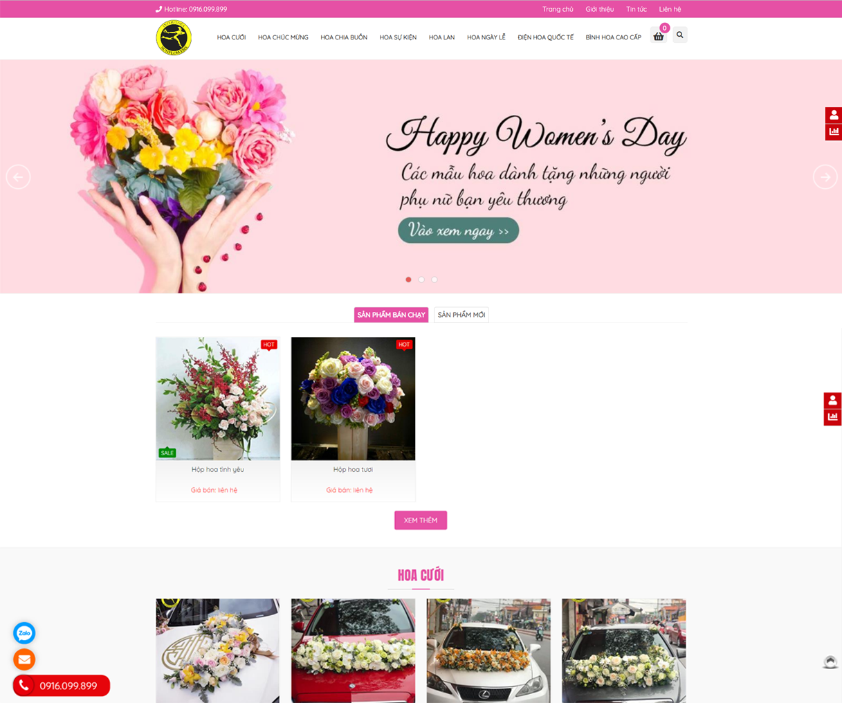 Thiết kế website Thế Giới Hoa Tươi Sunflowers