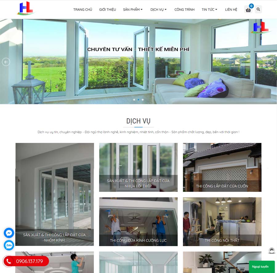 Thiết kế website Công ty Xây Dựng Hải Lâm - Cửa Nhựa Hải Phòng