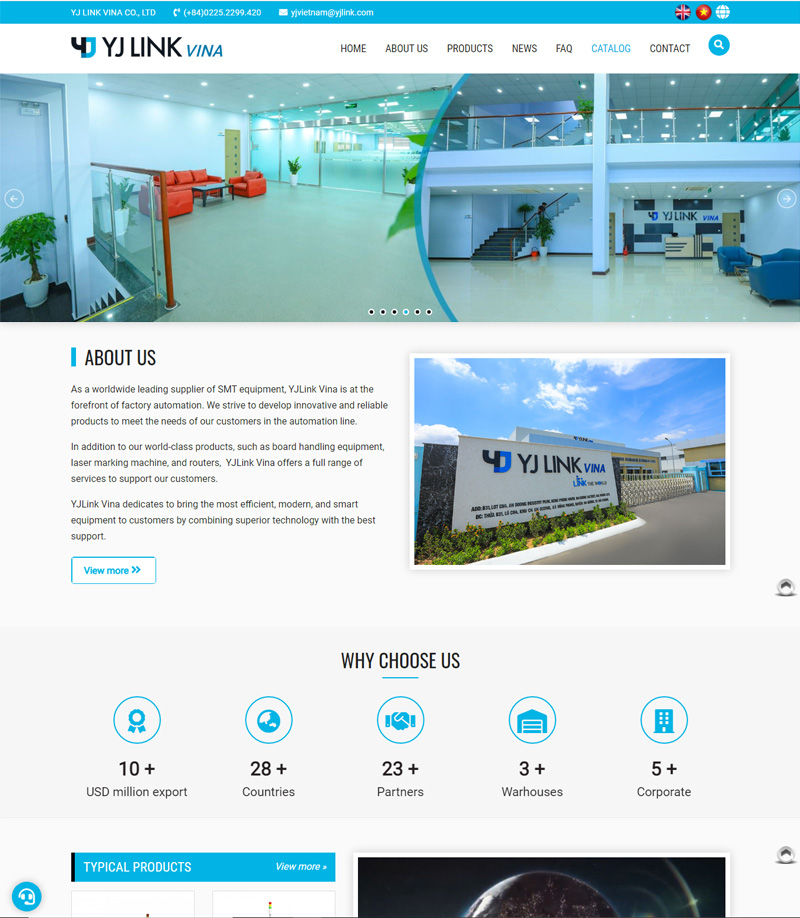 Thiết kế website Công ty YJ LINK VIN
