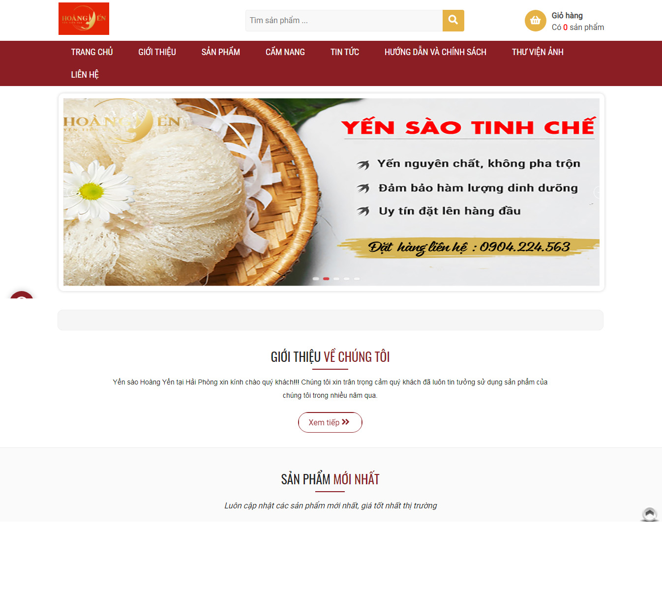 Thiết kế web Yến Việt Khánh Hòa