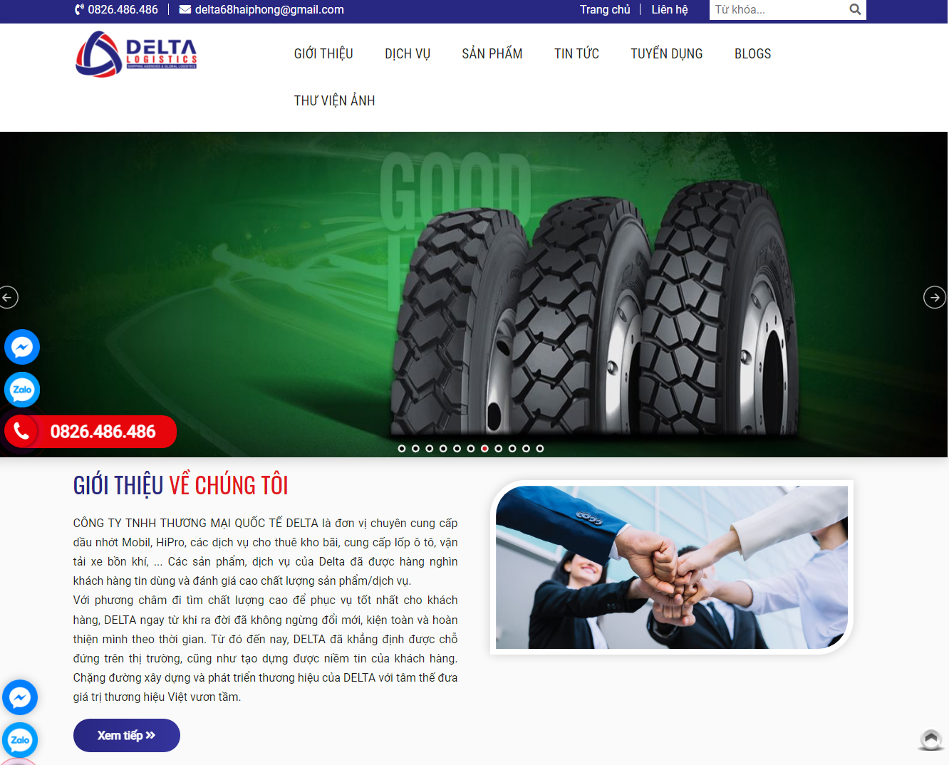 Thiết kế website Công ty Thương Mại Quốc Tế Delta