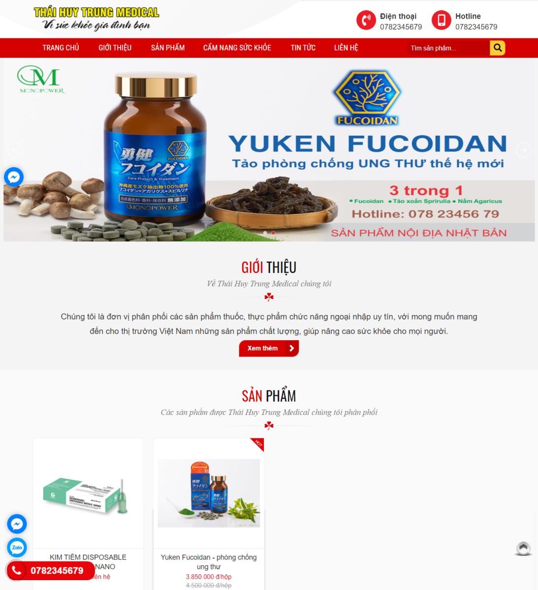Thiết kế web Công ty Thiết Bị Y Tế Thái Huy Trung