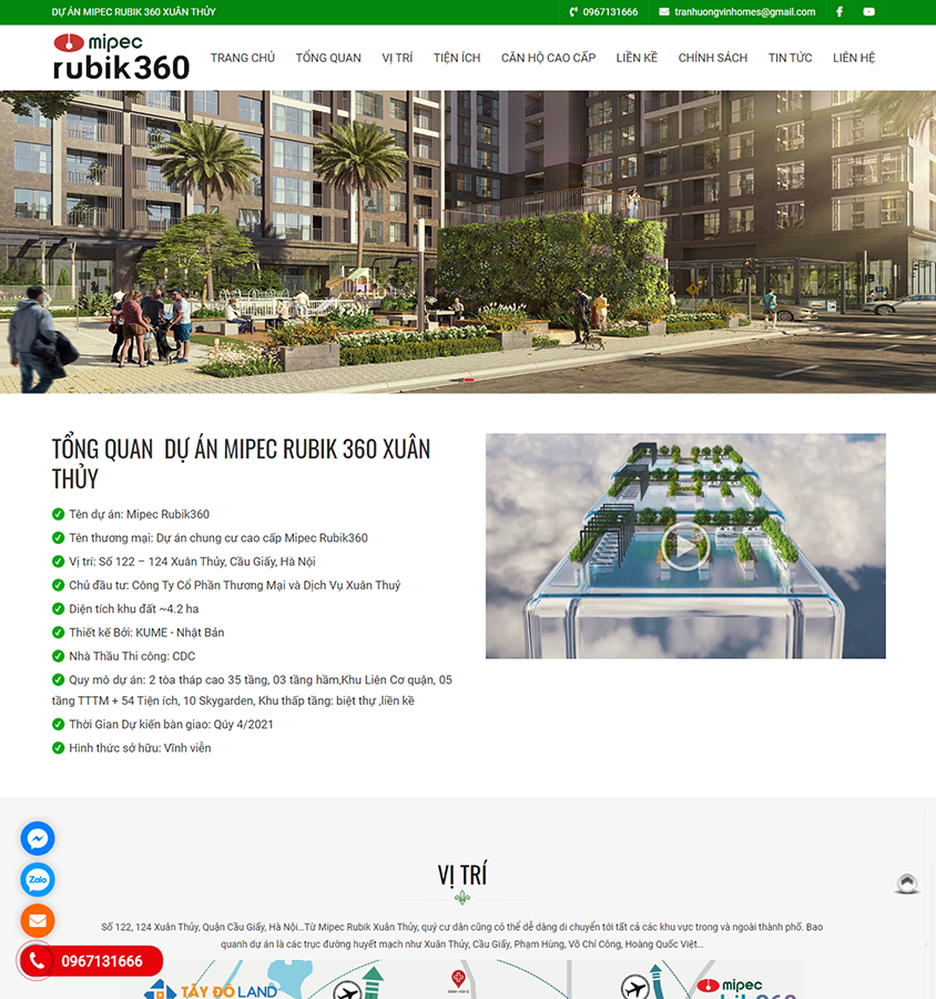 Thiết kế website Dự Án Mipec Rubik 360 Xuân Thủy