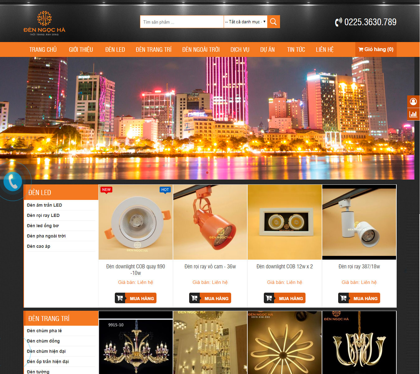 Thiết kế website Đèn Ngọc Hà