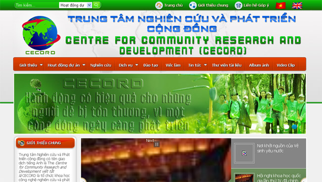 Thiết kế web Trung tâm Nghiên cứu và phát triển cộng đồng