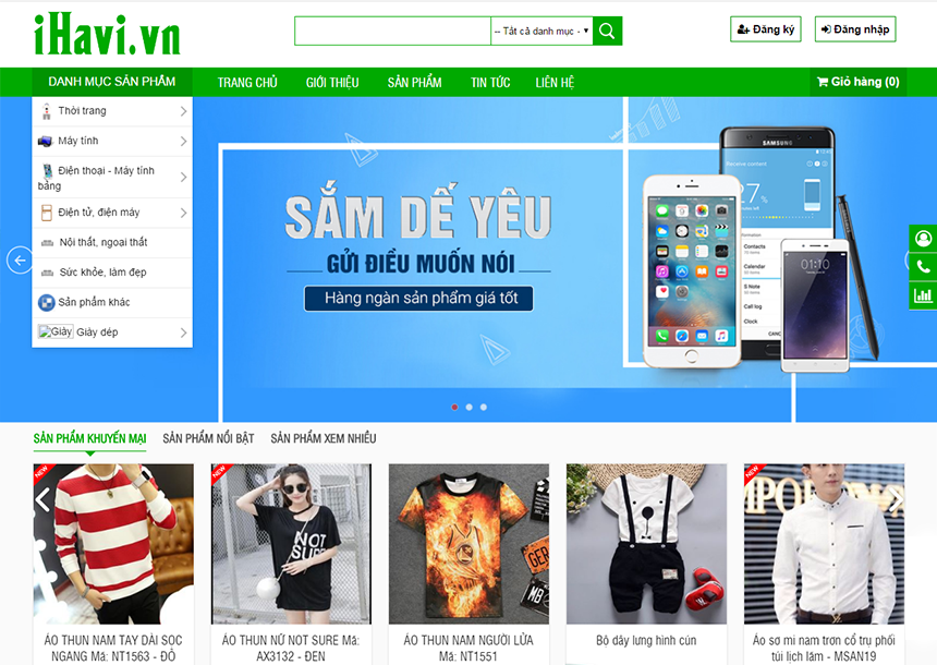  Thiết kế website Siêu Thị iHavi Online