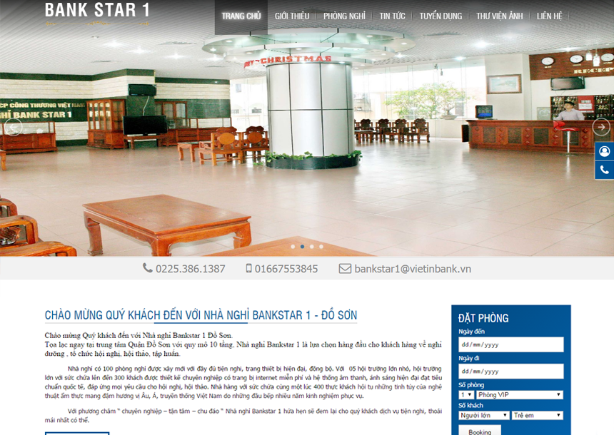 Thiết kế web Khách sạn Bank Star 1