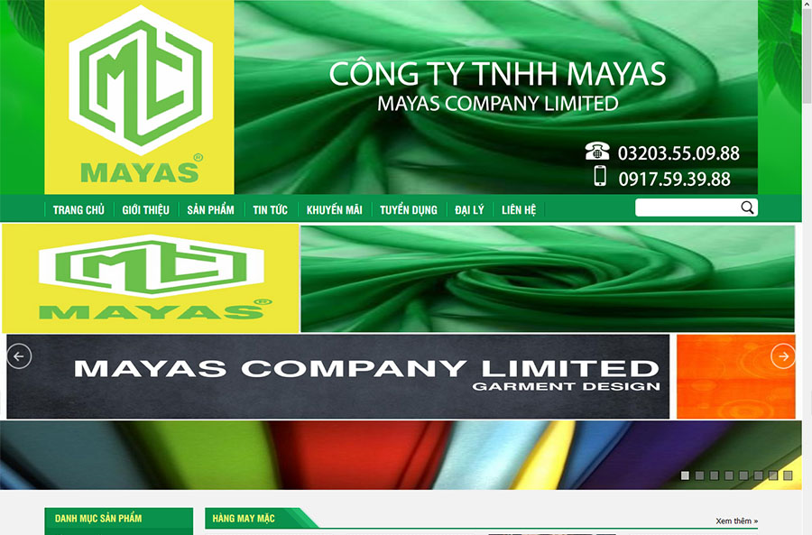 Thiết kế web Công ty MAYAS