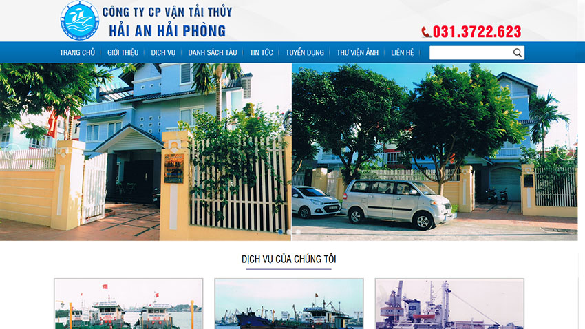 Thiết kế website Công ty CP Vận tải thủy Hải An Hải Phòng