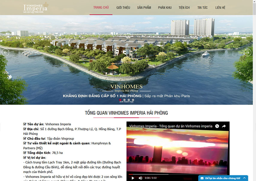 Thiết kế website Vinhomes Imperia Hải Phòng