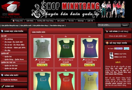 Thiết kế web Shop Quần Áo Minh Trang