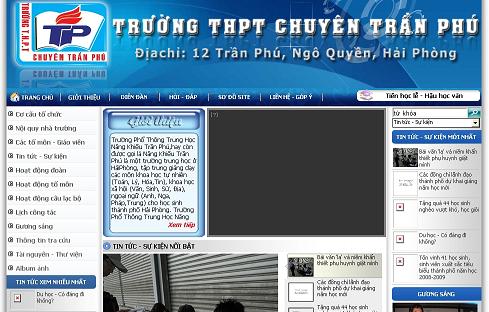 Thiết kế web Trường THPT Chuyên Trần Phú