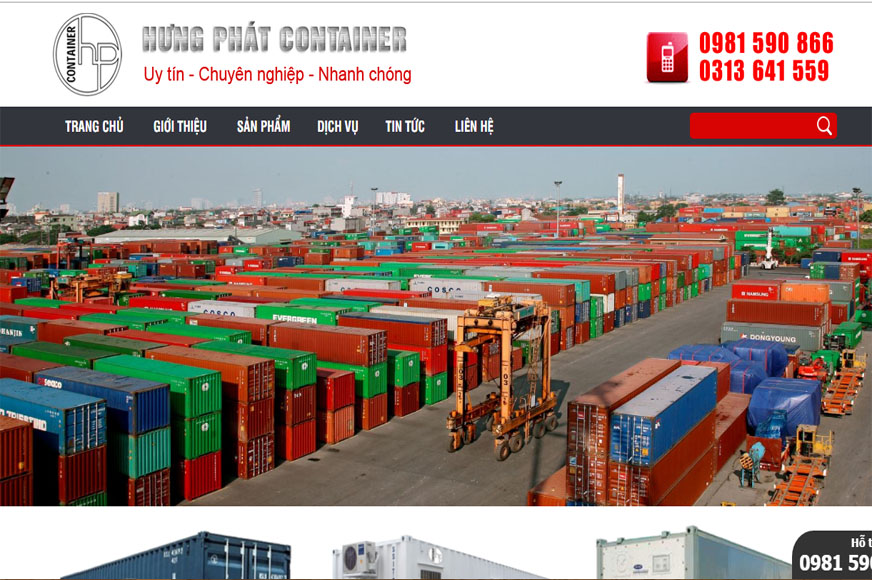 Thiết kế web Công ty Hưng Phát Container - Chuyên Container Kho
