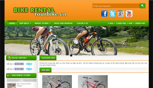Thiết kế website cho thuê xe đạp