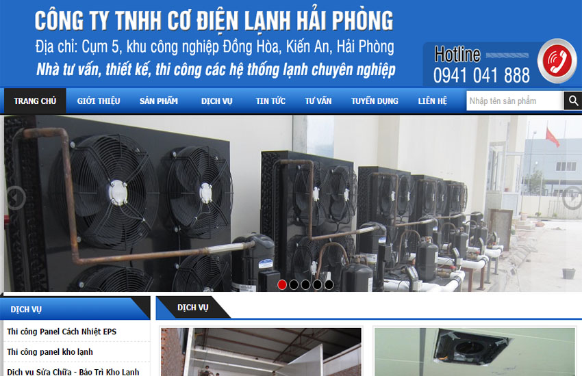 Thiết kế web và QC Google Công ty Cơ điện lạnh Hải Phòng