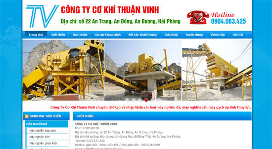 Thiết kế web Công ty Cơ Khí Thuận Vinh