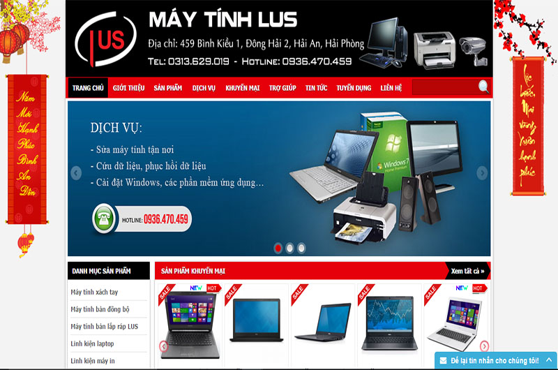 Thiết kế web Công ty Công nghệ và Thương mại LUS