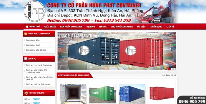 Thiết kế web Công ty Hưng Phát Container