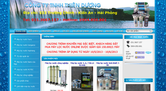 Thiết kế web Công Ty TNHH Thiên Dương