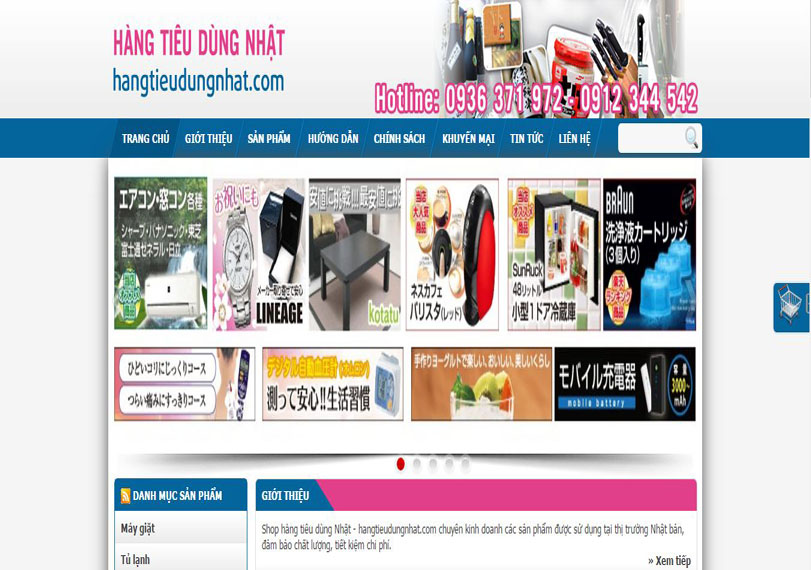 Thiết kế website Shop bán hàng tiêu dùng Nhật