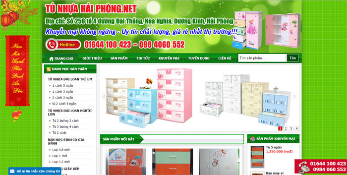 Thiết kế web Cơ sở sản xuất tủ nhựa Đại Đạt