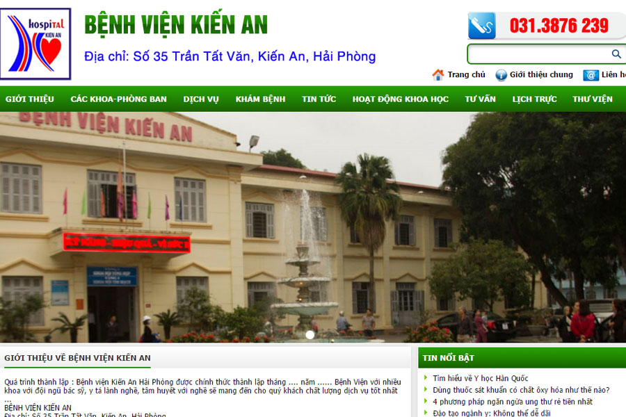 Thiết kế website Bệnh viện Kiến An
