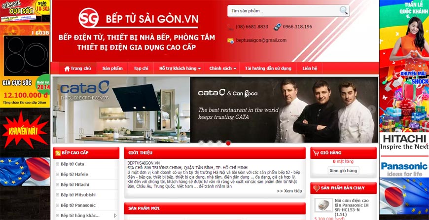 Thiết kế website Bếp từ Sài Gòn