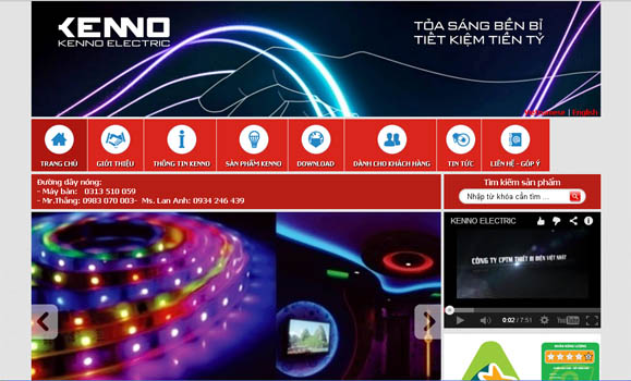 Thiết kế website Công ty CP Thiết bị điện Việt Nhật