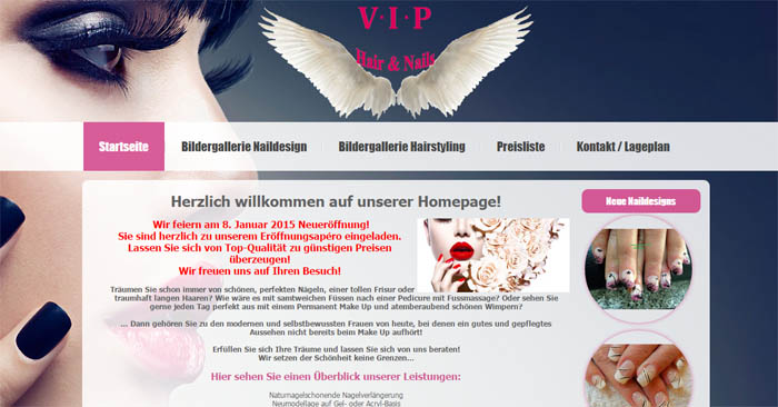 Thiết kế website cửa hàng Nail ở Thụy Sỹ