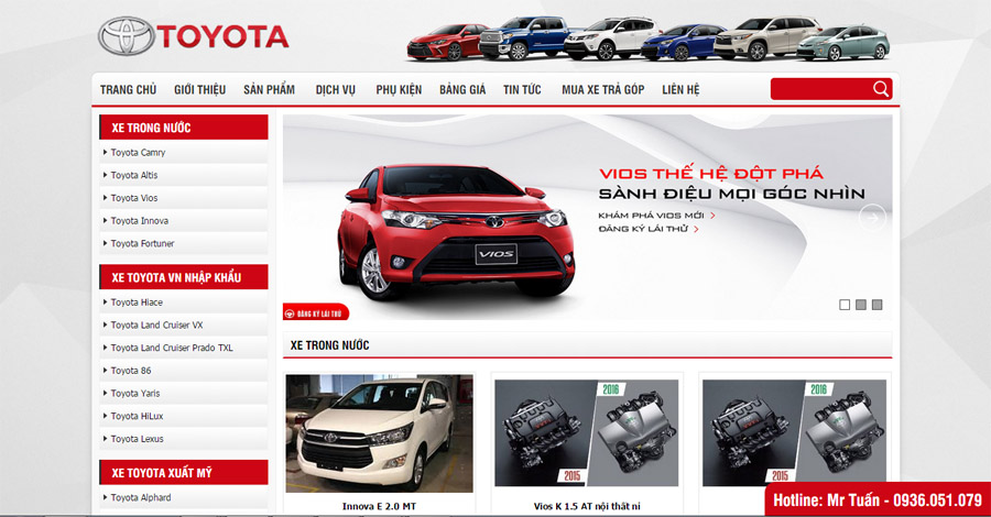 Thiết kế website Ô tô Toyota Hải Phòng