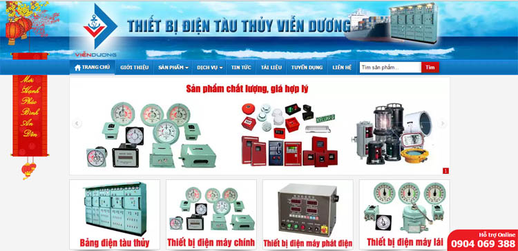 Thiết kế website Thiết bị điện tàu thủy Viễn Dương