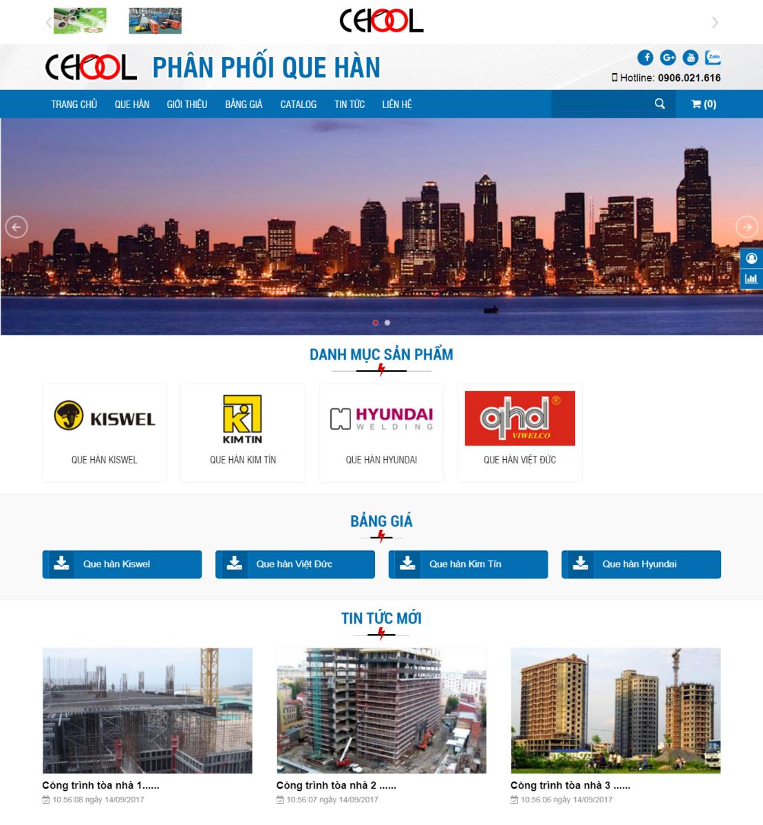 Thiết kế website Phân Phối Que Hàn - Công ty Cekool