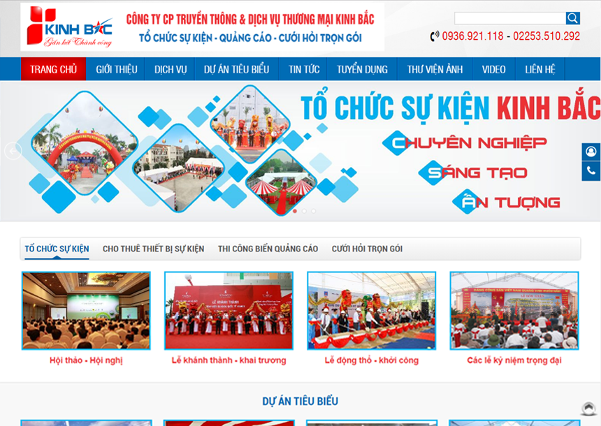 Thiết kế website Công ty truyền thông Kinh Bắc
