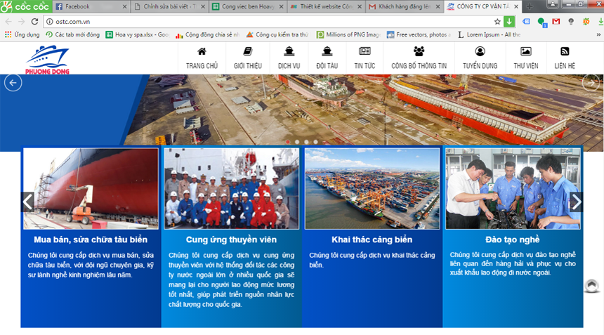 Thiết kế web Công ty vận tải biển Phương Đông